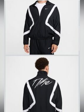 Nike Black and White Retro Windbreaker Jacket